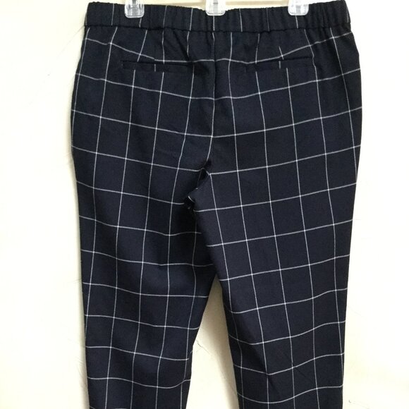 Liz Claiborne Women Siz 10 Pull-on Ankle Pants Elastic Waist Black White Pockets - Picture 5 of 14